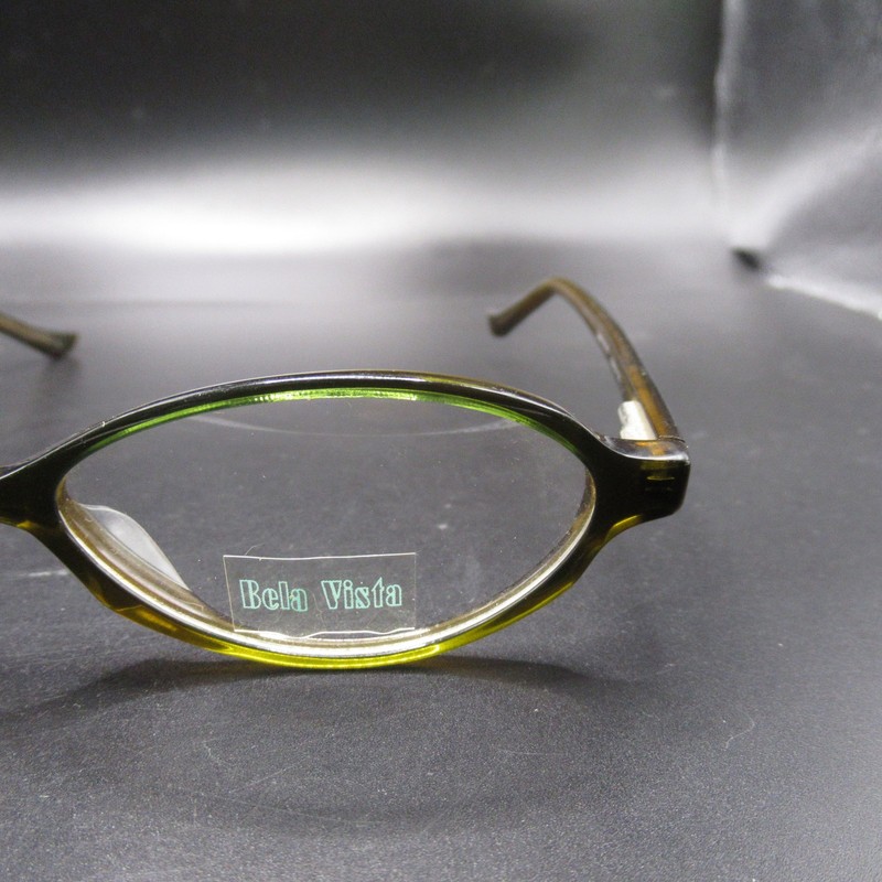 Bela Vista Eyeglass Frames Women's 0406 53-16 Y/BRON C61 Oval Green Tortoise gallery