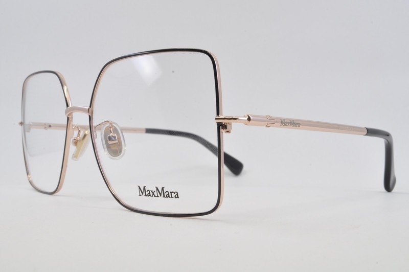 Max Mara Eyeglasses MM5098-H 028 Rose Gold And Black, Black, Size 55-16-135