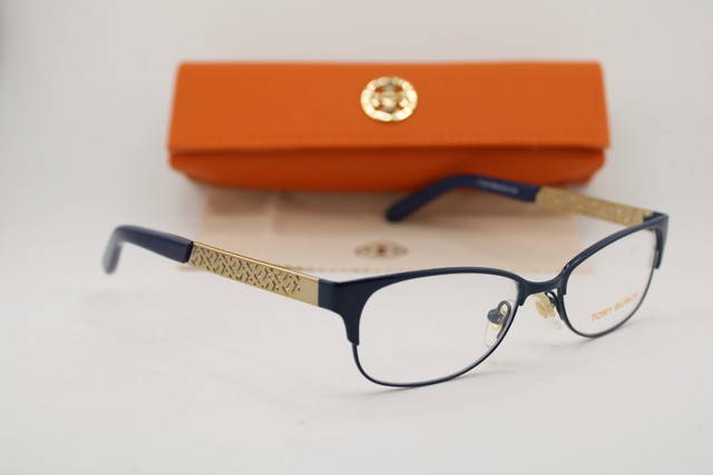 NEW TORY BURCH TY 1047 3058 BLUE GOLD GUNMETAL AUTHENTIC EYEGLASSES 49-16 gallery