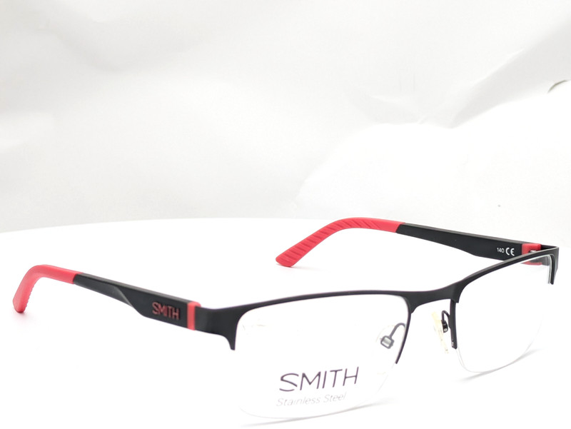 Smith Watts BLX Matte Black Red Men’s Eyeglasses Frames 54-19-140