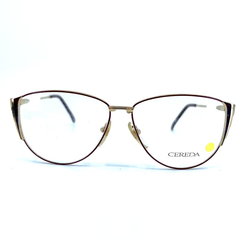Cereda Eyeglasses SC-402 BU Gold Red Metal Full Rim Frame 57[]13 145 mm