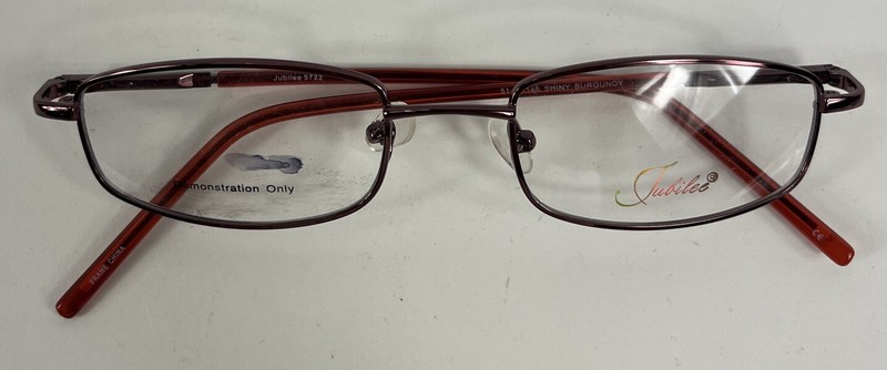Jubilee 5722 Shiny Burgundy Rectangular Eyeglass FRAMES ONLY 51 19 145 gallery