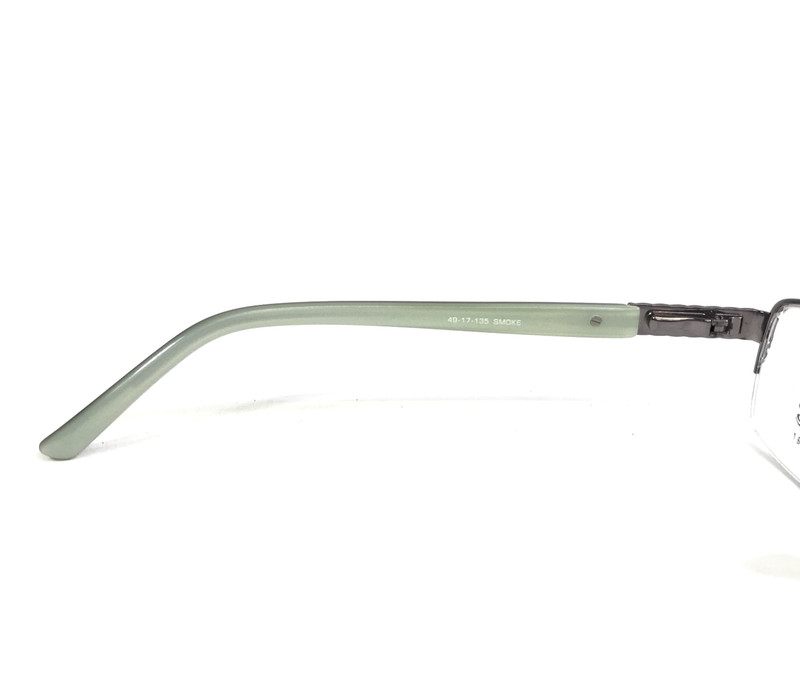 Elegante Eyewear Eyeglasses Frames EL21 SMOKE Silver Green Half Rim 49-17-135 gallery