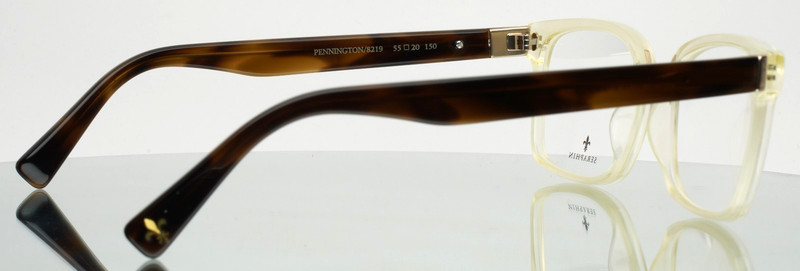 SERAPHIN Pennington 8219 Antique Crystal Brown Horn Mens Eyeglasses 55-20-150 gallery