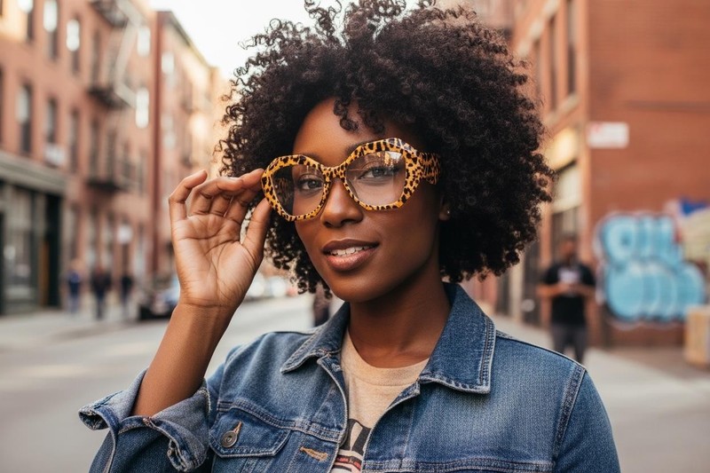 Oversized Exaggerated Vintage Retro Clear Lens EYE GLASSES Thick Cheetah Frame gallery