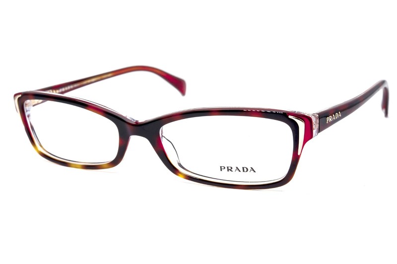 PRADA VPR 12O FAK-1O1 Red Havana Gradient small size 53/17/140 Italy Eyeglasses