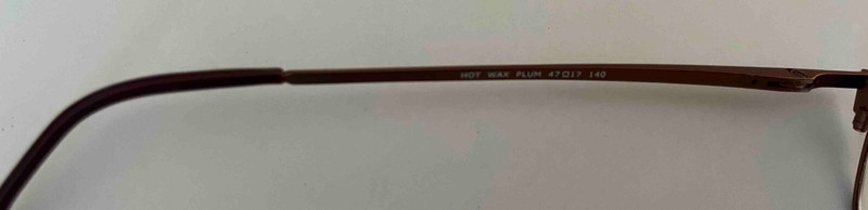 ICE HOT WAX eyeglass frames, Plum 47-17-140, metal full-rim, spring hinges, NEW gallery
