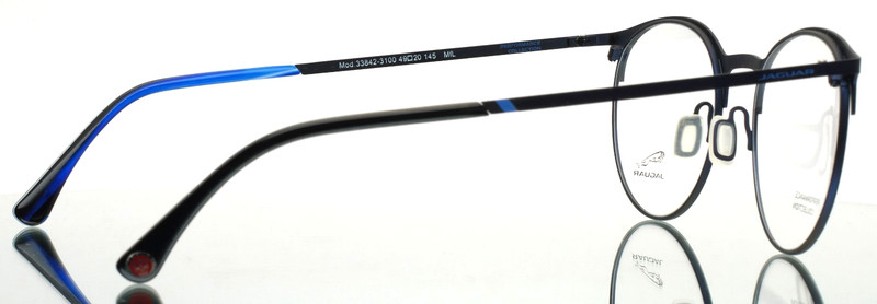 JAGUAR 33842 3100 Blue Silver Mens Round Eyeglasses 49-20-145 B:43 gallery