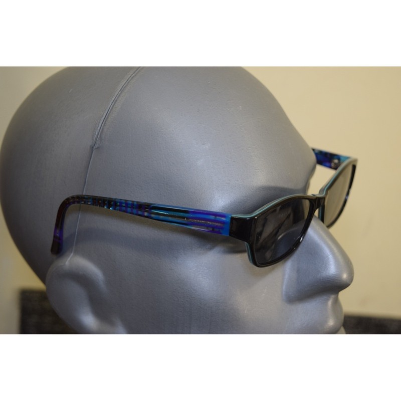 XOXO FAVE Black Teal Blue Purple Tortoise Rectangular Eyeglasses 52-16-135 BKBL