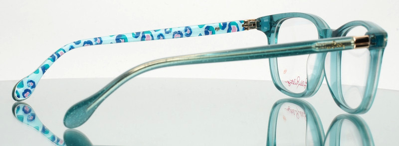 LILLY PULITZER Aubra Mini TE Teal Girls Kids Rectangle Eyeglasses 46-15-125 B:36 gallery