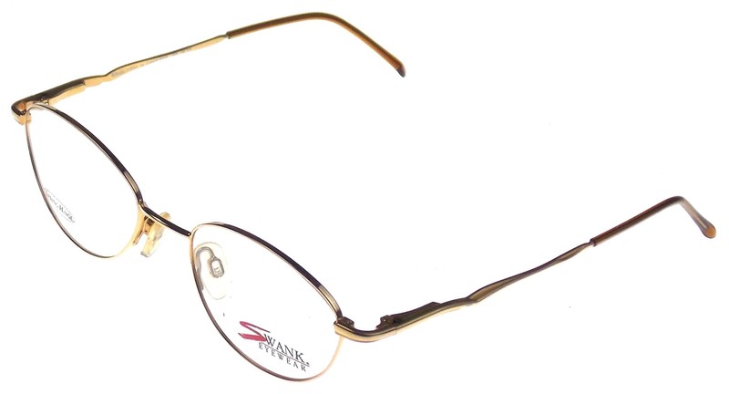 Swank Eyewear Tara 198 Eyeglass Frame Gold Metal 51-19-135 Oval Sunglasses Italy