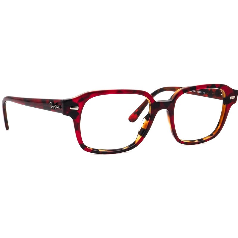 Ray-Ban Eyeglasses RB 5382 5911 Polished Red Havana Square Frame 52[]18 150