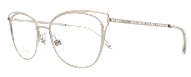 Swarovski SK5260 Shiny Silver 016 Metal Cat eye Eyeglasses Frame 52-18-140 5260 gallery