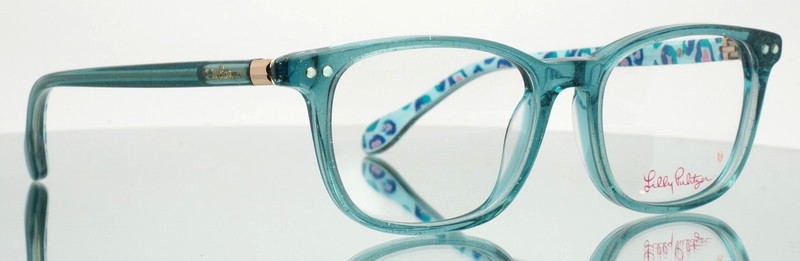 LILLY PULITZER Aubra Mini TE Teal Girls Kids Rectangle Eyeglasses 46-15-125 B:36 gallery