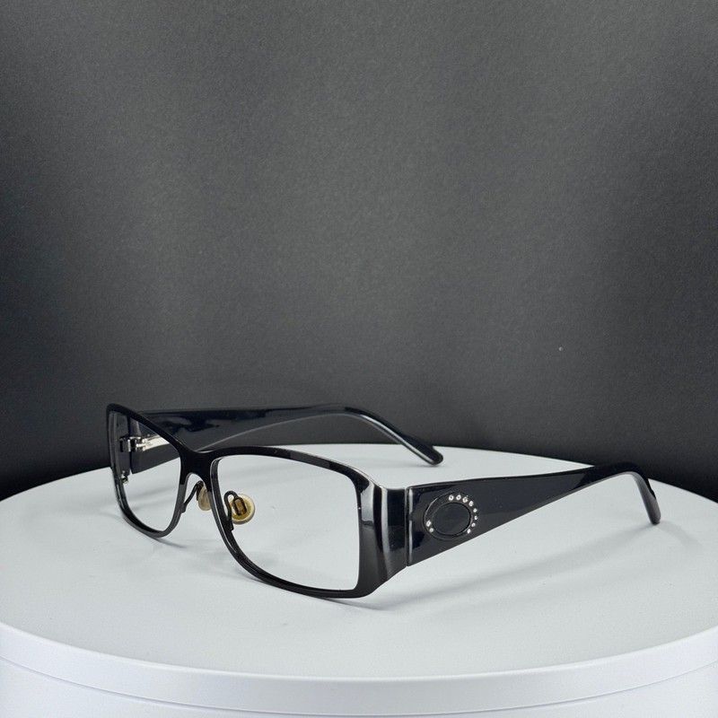 VTG UNBRANDED S563 90 Womens Black Rectangle Full Rim Eyeglasses FRAMES ONLY gallery