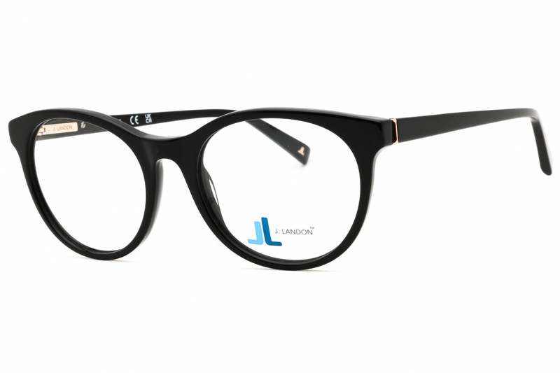 NEW J. Landon JL5014 001 Shiny Black 52mm Eyeglasses