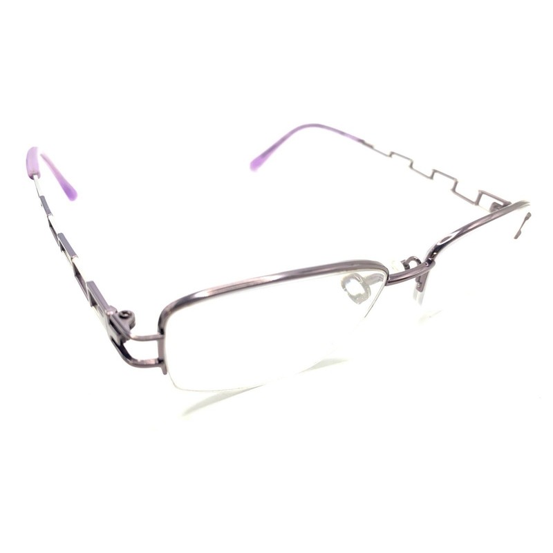 Charmant CH10818 PU Titanium SIlver Purple Half Rim Eyeglasses Frame 51-18 140