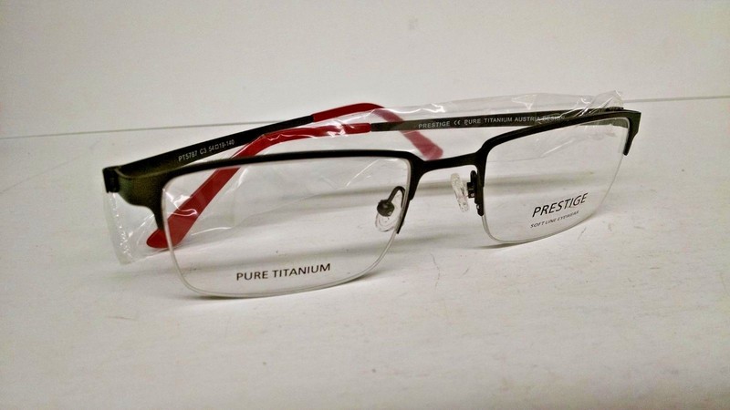 Prestige PT5787 C3 Designer Eyeglasses Frame 54-19-140 Matte Gray red socks