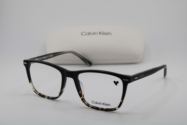 NEW CALVIN KLEIN CK21502 011 BLACK HAVANA FADE SILVER AUTHENTIC EYEGLASSES 55-19