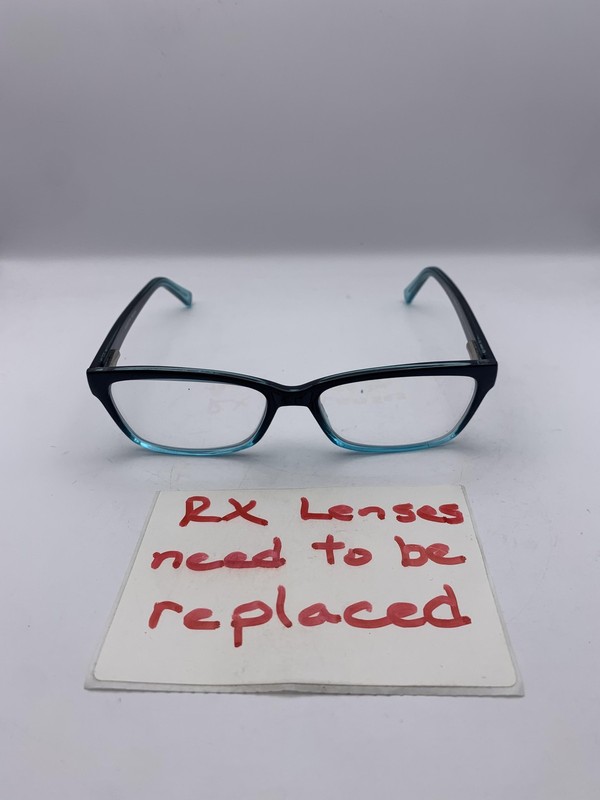 MODERN Mellow Eyeglasses BLACK/BLUE FADE 52-17-145 Black Full Rim Plastic Womens