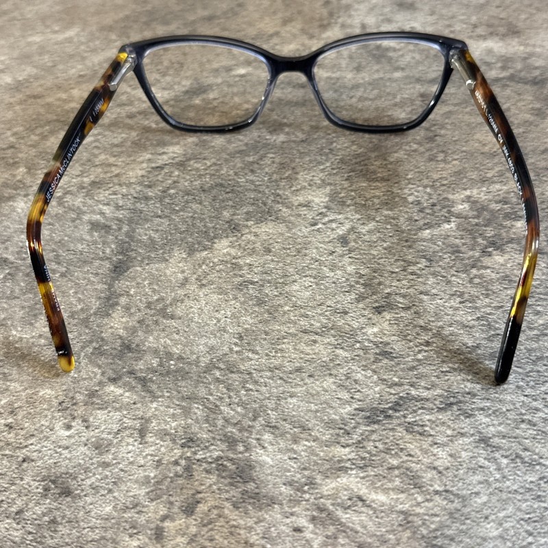 Jessica McClintock JMK 4803 Cat Eye Eyeglass Frames Black Laminate 46-15-125-32 gallery