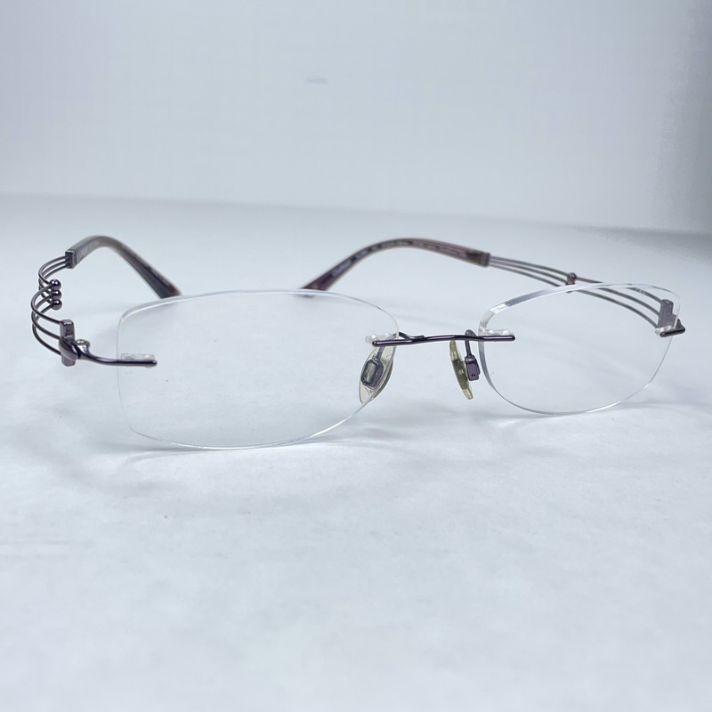 Charmant Line Art Eyeglasses Frames XL2001 PU Purple Rimless 51-19 135 Japan