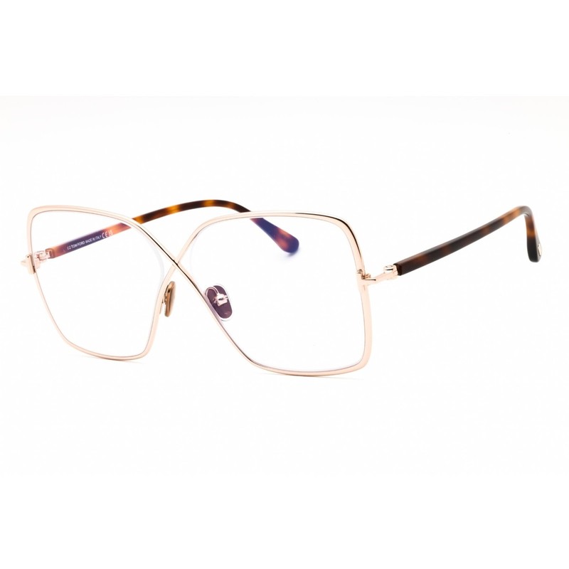 Tom Ford Women’s Eyeglasses Shiny Rose Gold Metal Oversized Frame FT5841-B 028