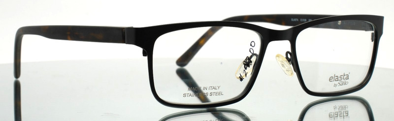 ELASTA E3128 003 Black Mens Rectangle Full Rim Eyeglasses 56-18-150 B:34 gallery