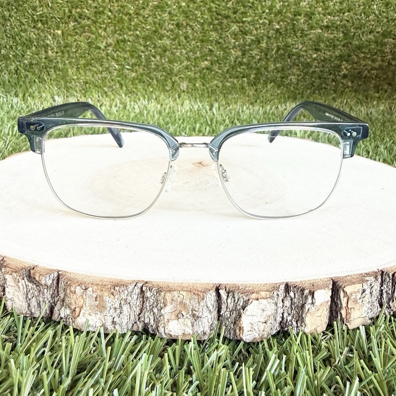 Warby Parker Eyeglasses Frame Baird W 1229 Green Translucent Silver 52-19-145
