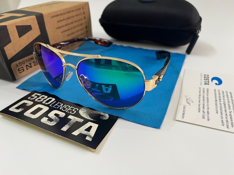 Costa Del Mar Men’s AVIATOR METAL Golg /Green Polarized Sunglasses 580p