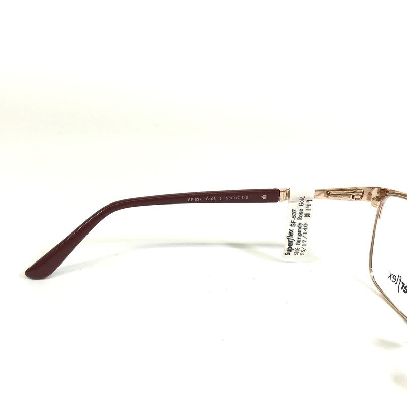 SuperFlex Eyeglasses Frames SF-537 S106 Red Gold Cat Eye Square 55-17-140 gallery