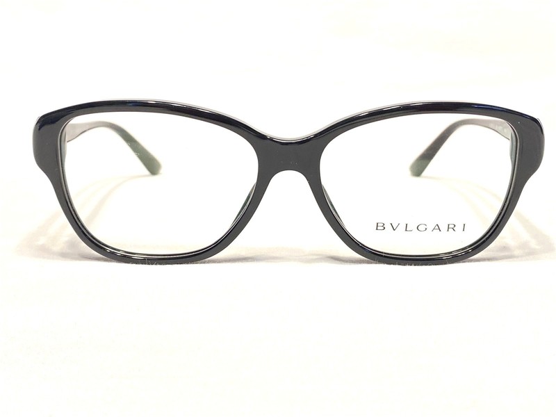 Womens Bvlgari Eyeglasses Frames BV4089B 501 Black/Gold Rhinestone 54/15~140 NEW