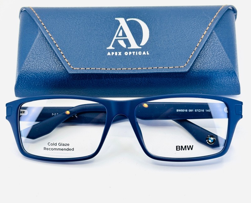 NEW BMW BW5016 091 Blue Unisex Square Full Rim Eyeglasses 57-16-140 B:39
