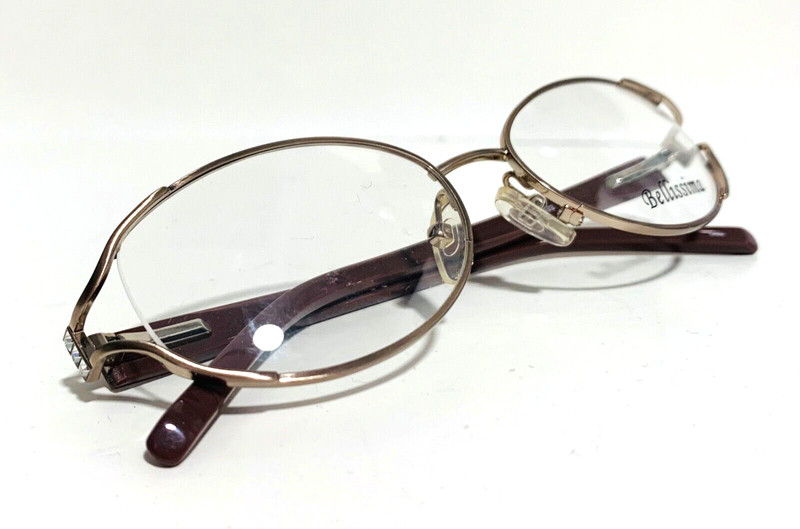 BELLISSIMA BL633 BRONZE BROWN OVAL WOMEN'S AUTHENTIC EYEGLASSES RX 52-16-135 MM gallery