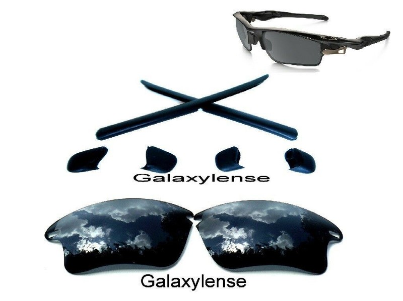 Galaxy Rubber Kits + Replacement Lens For Oakley Fast Jacket XL Sunglasses Black