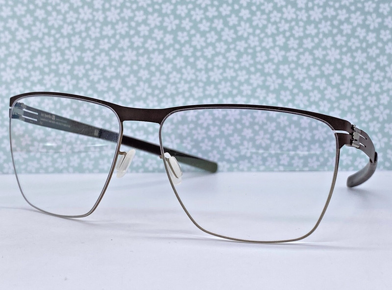 IC Berlin Eyeglasses Frames Men Woman Brown Matte Conrad O. Broco Metal Large XL