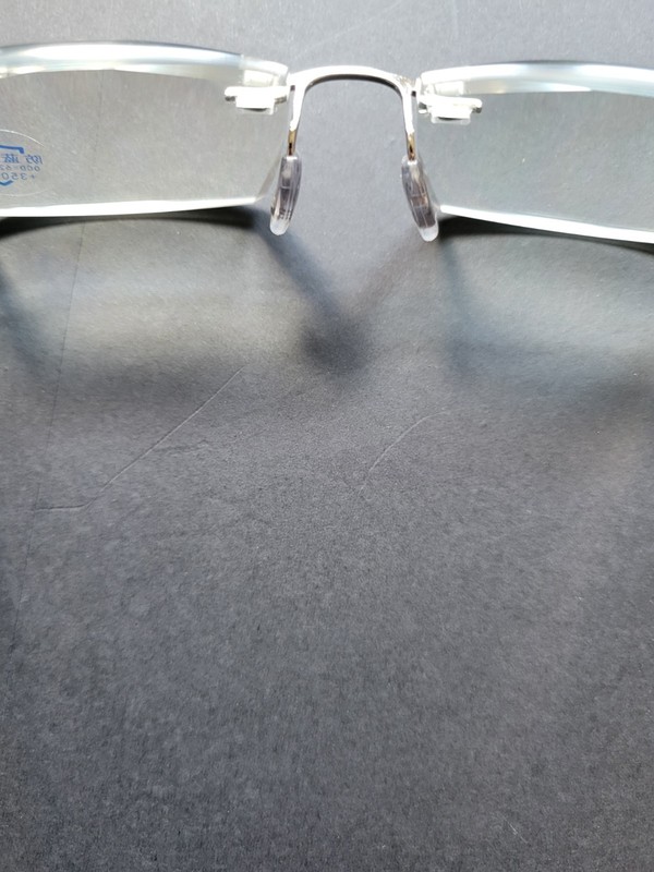 Rimless Silver Rectangular Metal Eyeglass Frames Unisex Adults Solid Pattern gallery