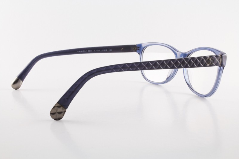 Very Rare Authentic Chanel 3323 C.1543 52mm Translucent Blue Matte Glasses Italy gallery