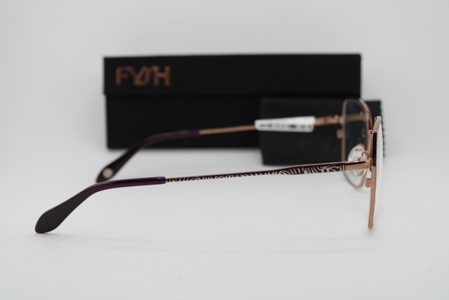 NEW FYSH 3753 M207 PURPLE GOLD GUNMETAL AUTHENTIC EYEGLASSES 54-16 gallery