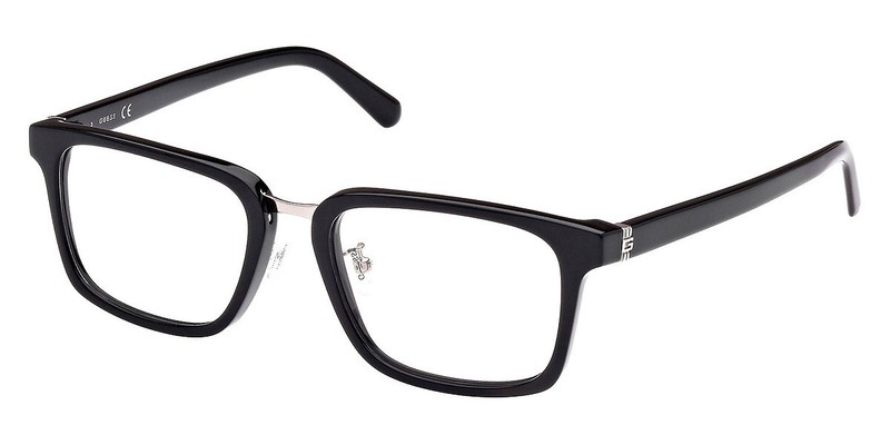 GUESS GU50088-D 001 All Black Square Plastic Eyeglasses Frame 54-19-145 gallery