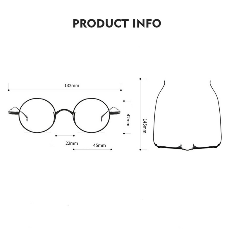 Unisex Metal Vintage Round Eyeglass Frame Ultra Light Full rim Spectacles gallery