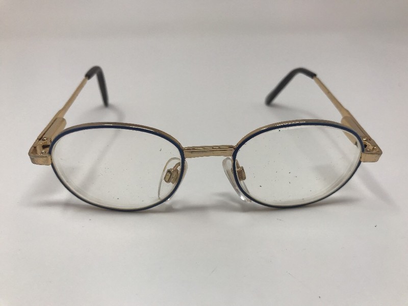 Anthony Martin Eyeglasses Becky 45-16-120mm Gold Blue Metal Full Rim GB27 gallery