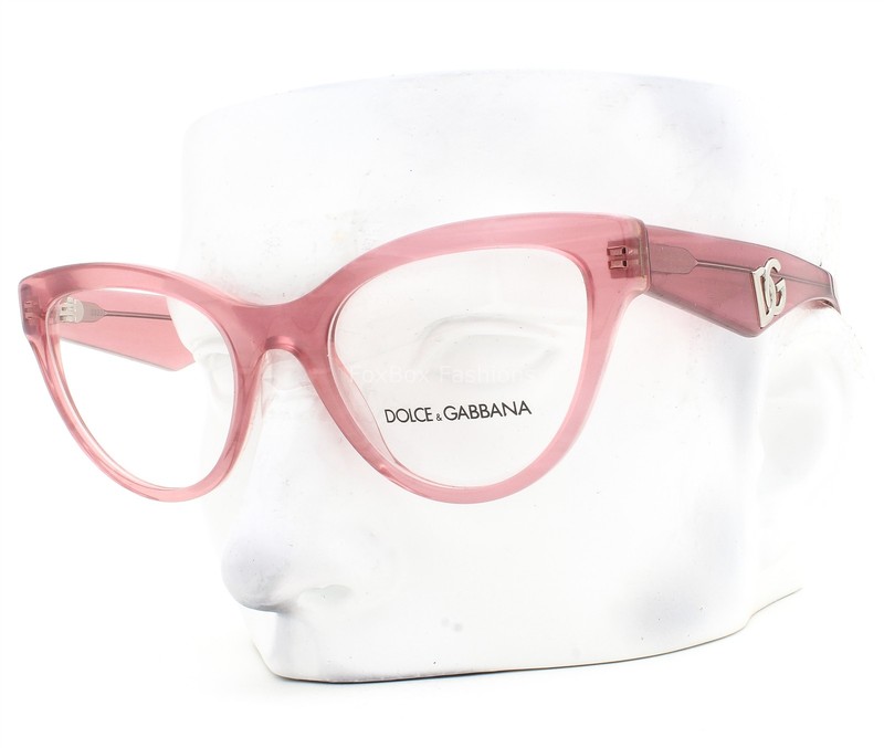 Dolce Gabbana Eyeglasses DG 3372 3405 Glasses Fleur Pink Shimmer 52mm with Case