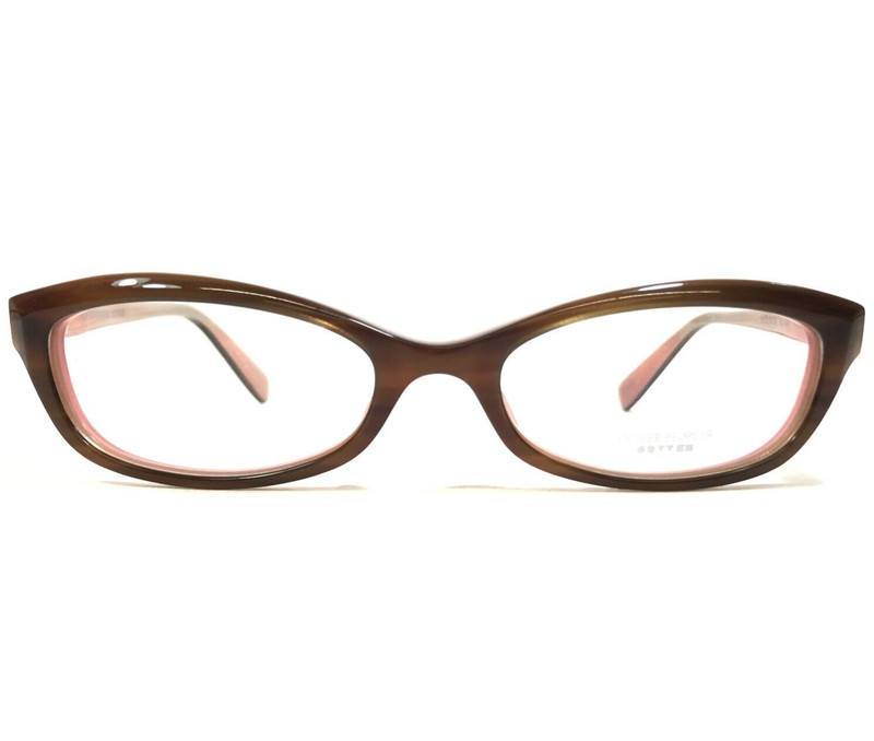 Oliver Peoples Eyeglasses Frames Marceau OTPI Brown Horn Pink Cat Eye 51-18-138 gallery