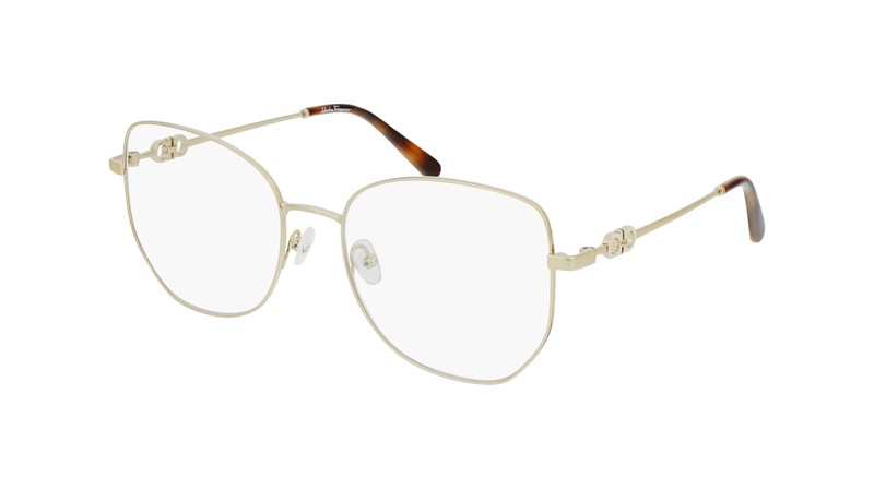 NEW Salvatore Ferragamo SF 2219 718 Gold & Beige Eyeglasses 56/18/140 with Case
