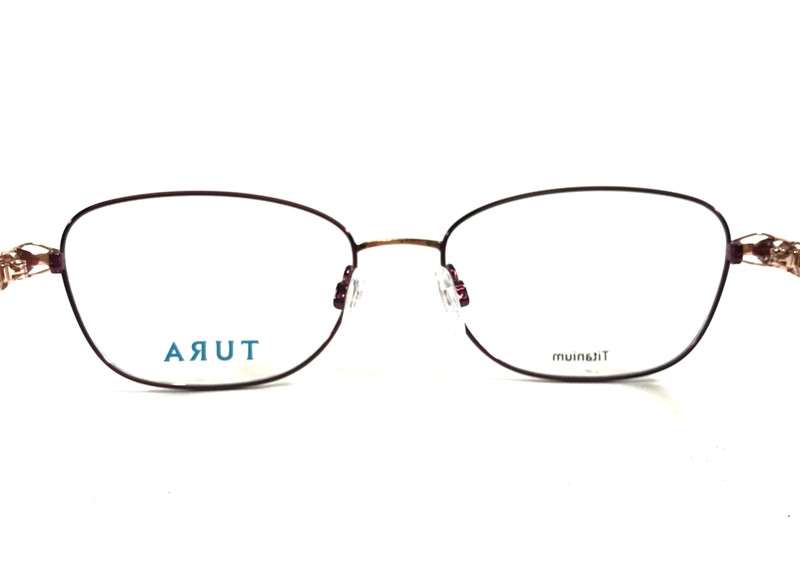Tura Eyeglasses Frames R587 EGG Eggplant Purple Rose Gold Crystals 54-17-145 gallery