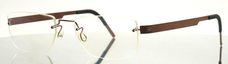LINDBERG Spirit 2332 Col U12 Brown Unisex Rectangle Rimless Eyeglasses 52-19-140