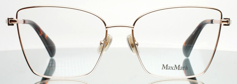 MAX MARA MM5048 033 Pink Gold Womens Cat Eye Full Rim Eyeglasses 55-16-140 B:44 gallery