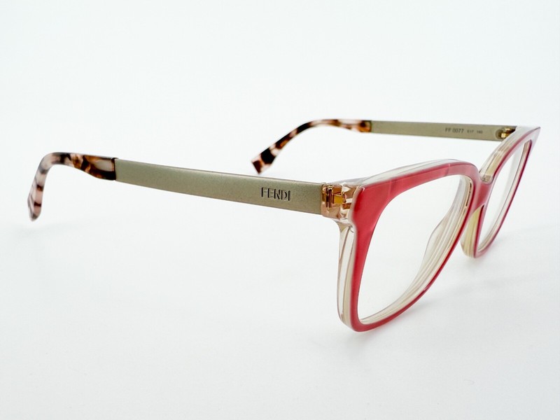 Fendi FF 0077 Eyeglasses FRAMES E17 Pink Pearl 50[]17-140 Tortoise Italy K162