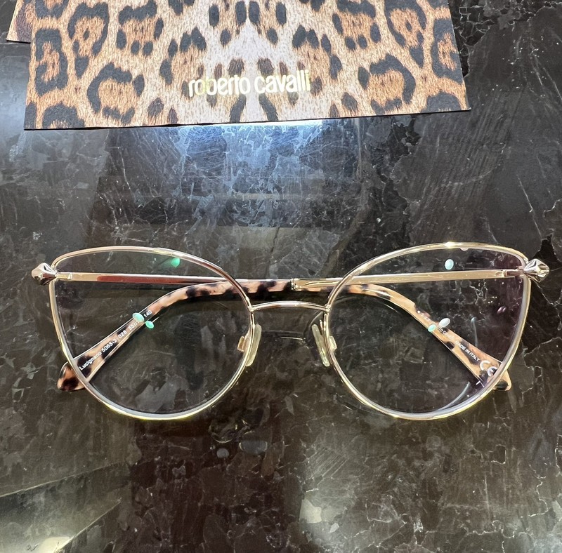 Roberto Cavalli LUCIGNANO RC5065 028 Light Rose Gold Cat Eye Glasses Frames Case